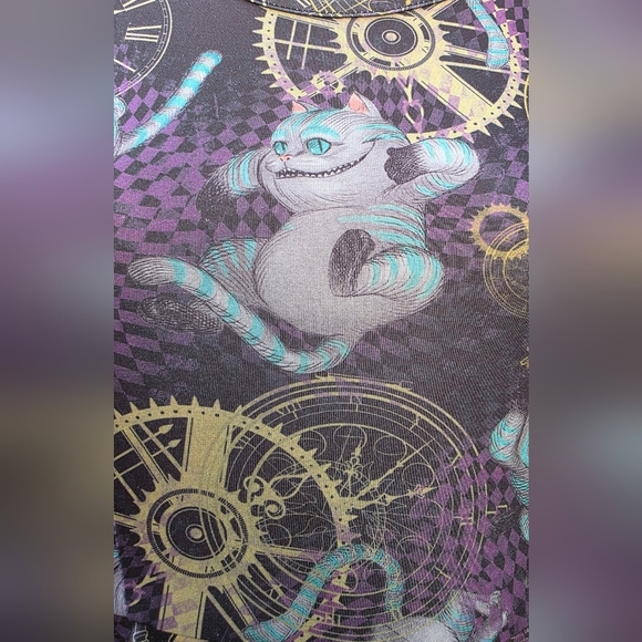 Steampunk Alice In Wonderland Dress With Cheshire Cat X Sm Purple,pink,blue,gold - Picture 13 of 13